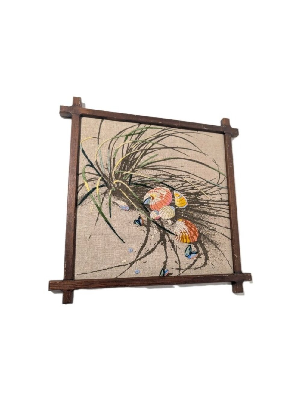 Monarch Horizons Crewel Art Gifts from the Sea Framed Seashells coastal READ